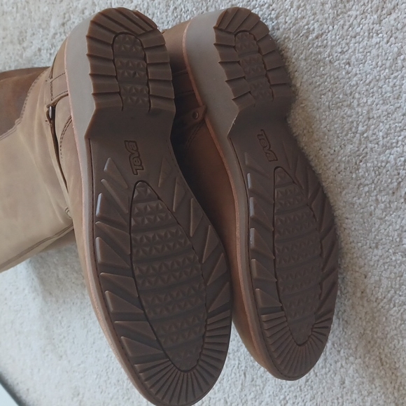 TEVA Suede Leather knee high boots Tan SZ 7.5 Quslity Equestian vibe Lole new - Picture 4 of 5